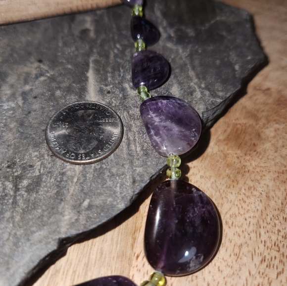 Jay King Amethyst, Peridot and Sterling Silver Necklace  NWOT - Picture 3 of 7